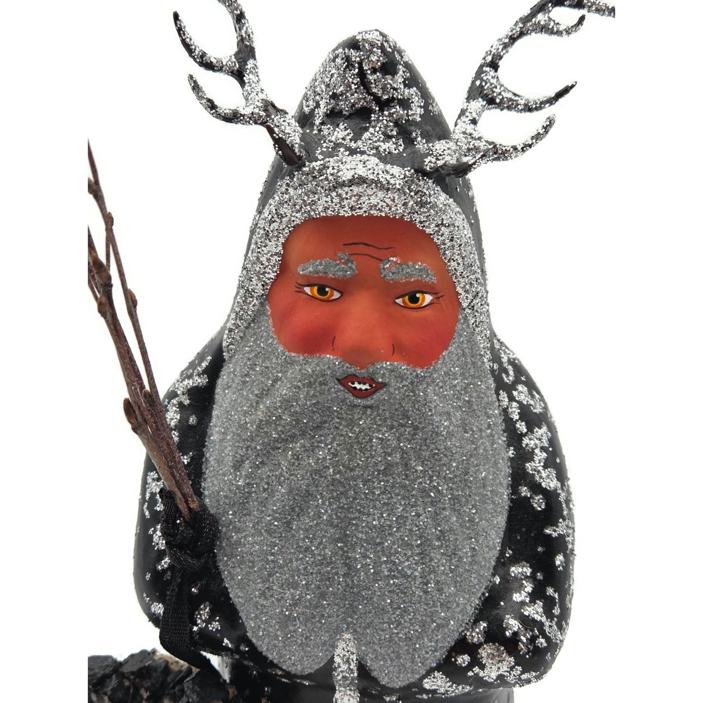 Ino Schaller Krampus Black Coat Coal Paper Mache Container Christmas Halloween