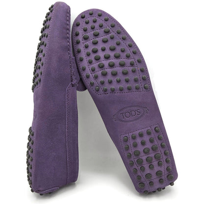 TOD'S Purple Suede Gommino Driving Moccasins Loafers Shoes Womens Size 39.5