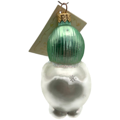 Patricia Breen Snowbaby Green Snowflakes Snowman White Christmas Tree Ornament