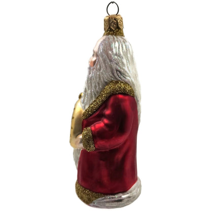 Patricia Breen Round Midnight Red Santa Claus Father Time Christmas Ornament