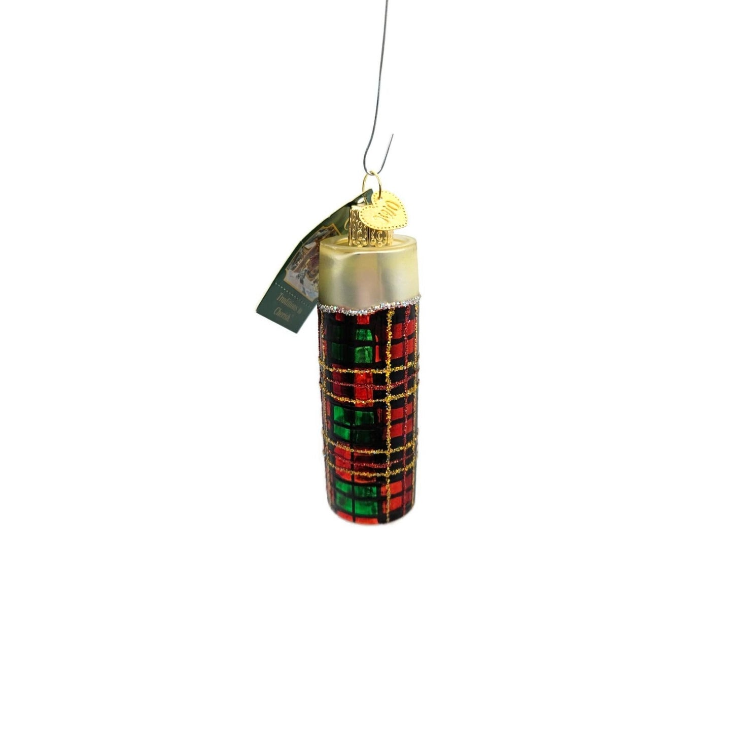 Old World Christmas Retro Thermos Plaid Christmas Holiday Tree Ornament OWC