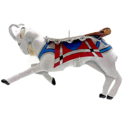 Gladys Boalt Carousel Goat Fabric Animal Handmade Christmas Tree Ornament Signed