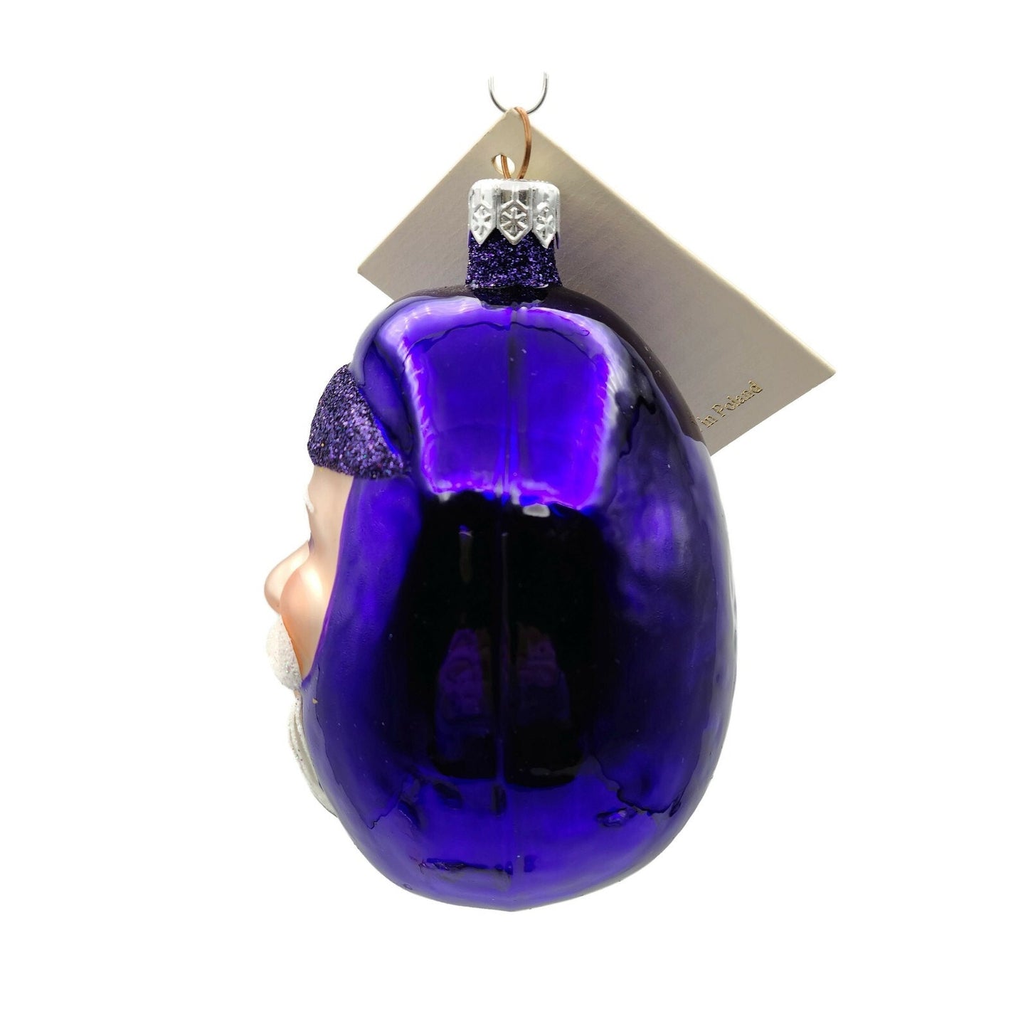 Patricia Breen Jelly Bean Santa Claus Purple Shiny Christmas Tree Ornament