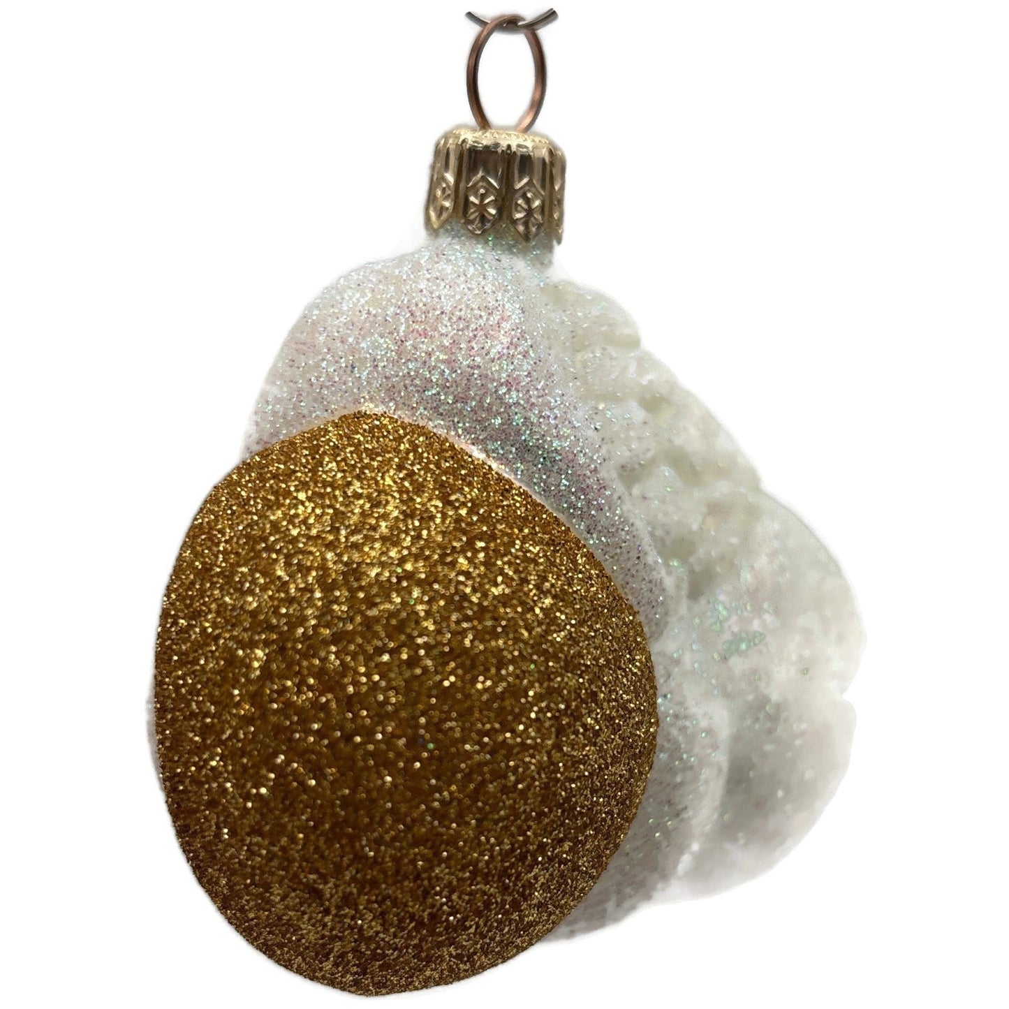 Patricia Breen Snow Angel in Flight Glittered White Gold Christmas Tree Ornament