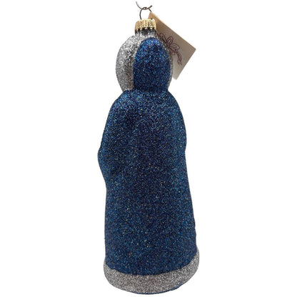 Larry Fraga River Woman Blue Silver Green Glitter Series Christmas Tree Ornament