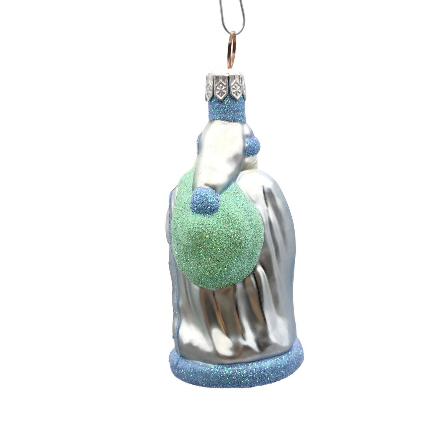 Patricia Breen Miniature Jordan Santa Blue Green Sack Christmas Tree Ornament