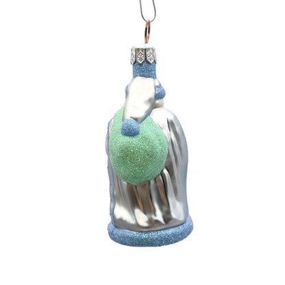Patricia Breen Miniature Jordan Santa Blue Green Sack Christmas Tree Ornament