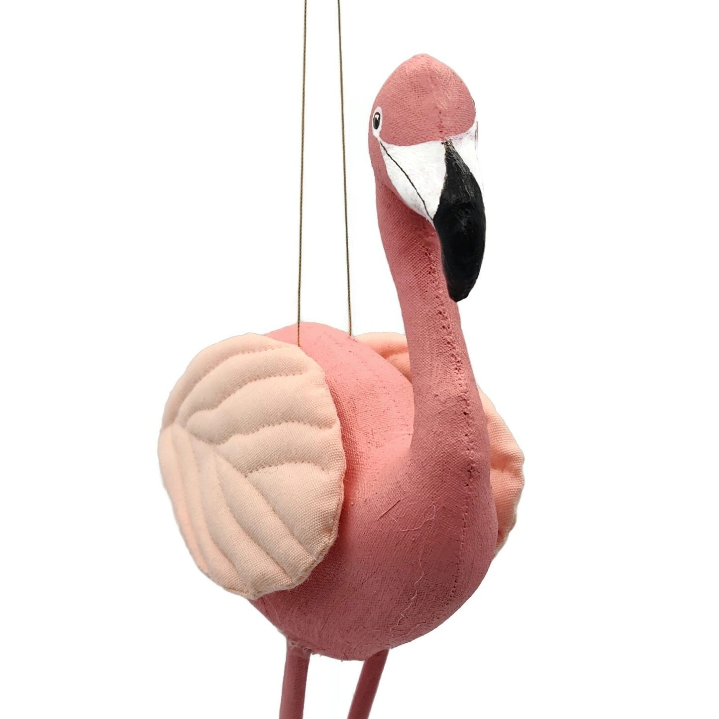 Gladys Boalt Pink Flamingo Handmade Bird Fabric Signed Christmas Tree Ornament