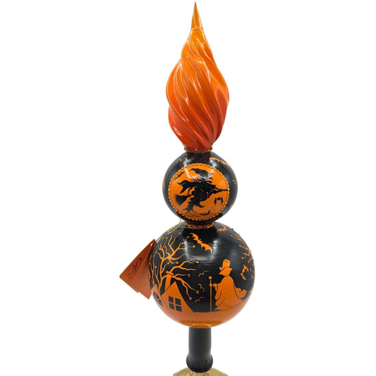 Patricia Breen All Hallows Eve Finial Orange Black Village Halloween Tree Topper