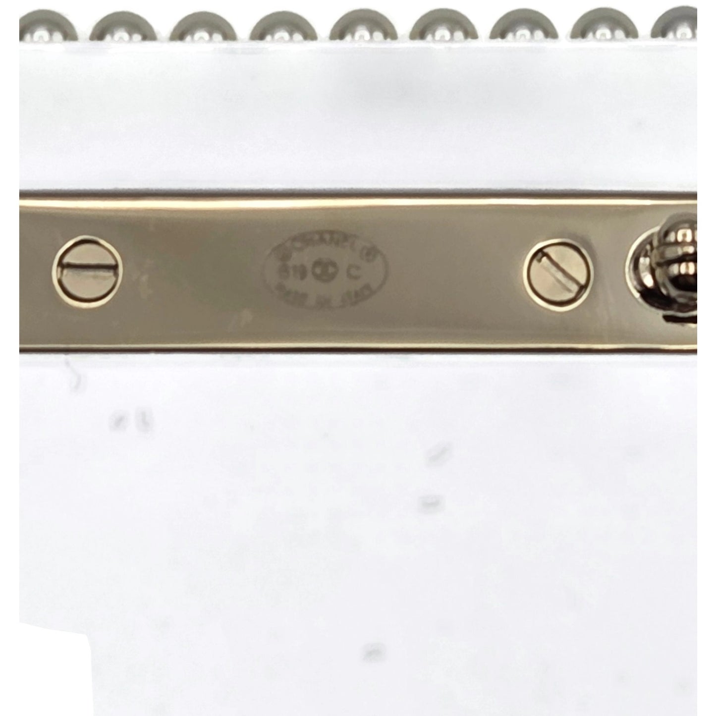 Chanel 19C Rue Cambon Paris Letter Brooch Pin AB0919 CC Logo Pearl Airmail Blue