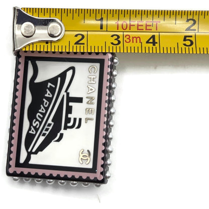 Chanel 19C La Pausa Yacht Stamp Brooch Pin CC Logo Cruise Ship Pea AB0921 Y47494