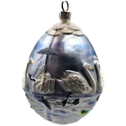 Patricia Breen Seven Swimming Swans Birds Pearl Blue 12 Days Christmas Ornament