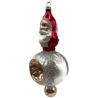 Christopher Radko Two Sided Santa Reflector Christmas Tree Ornament 92-102-0