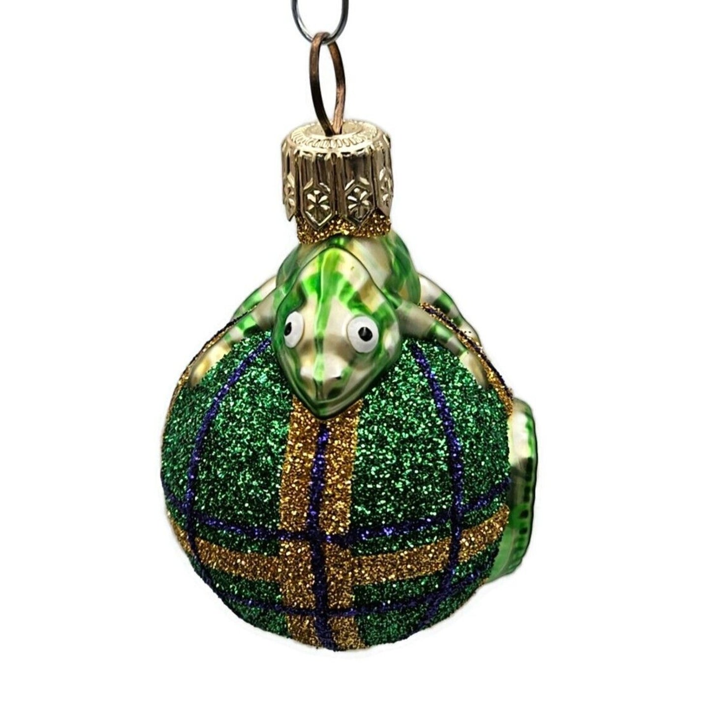 Patricia Breen Miniature Chameleon Plaid Green Christmas Holiday Tree Ornament