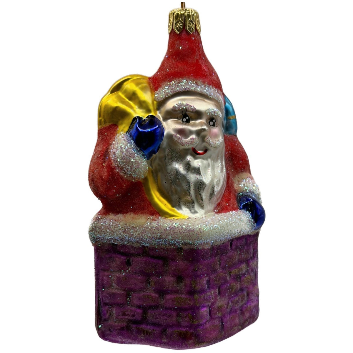 Christopher Radko Chimney Santa Claus Glass Christmas Tree Ornament 91-012-0