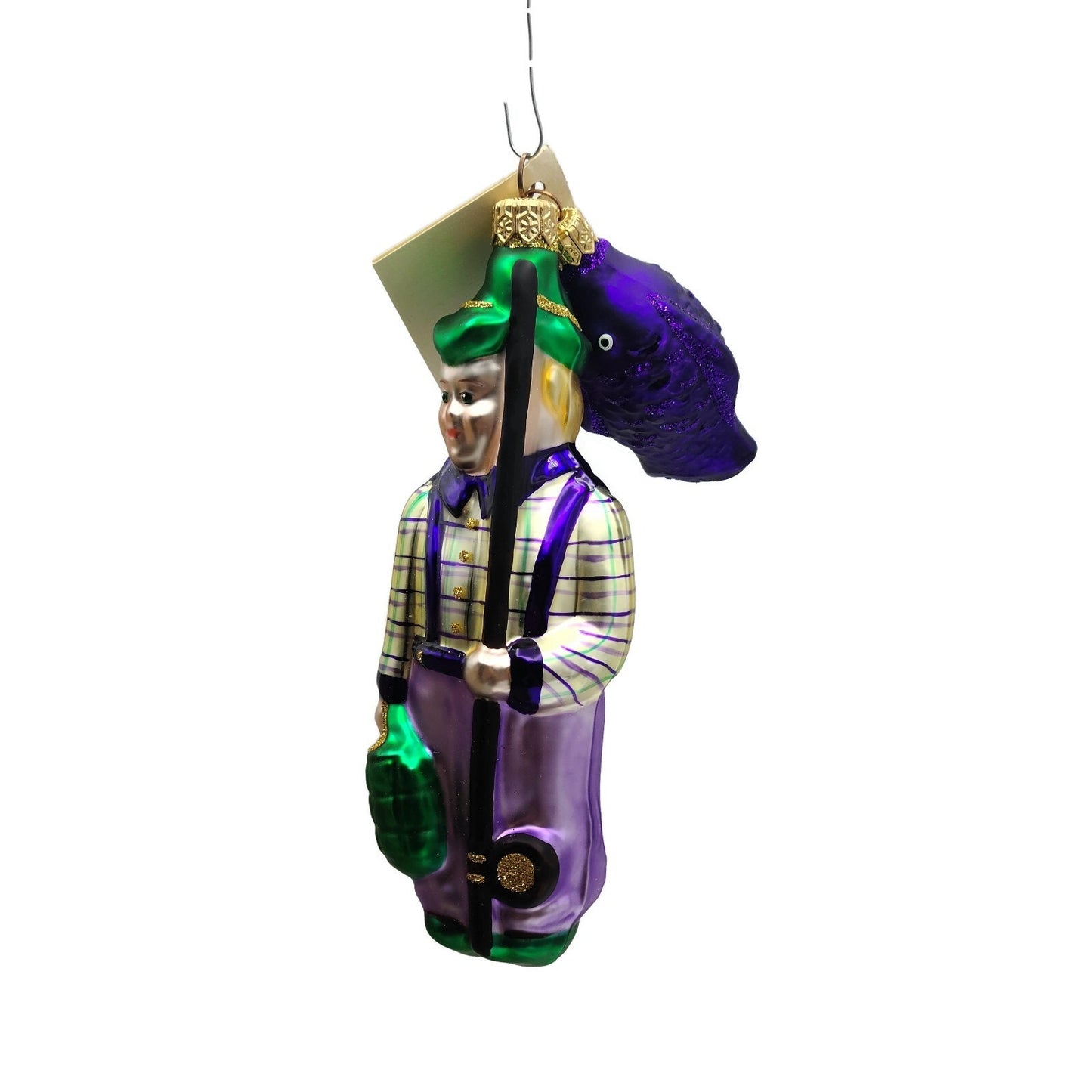Patricia Breen Fisherboy and Fish Purple Summer Nautical Christmas Tree Ornament