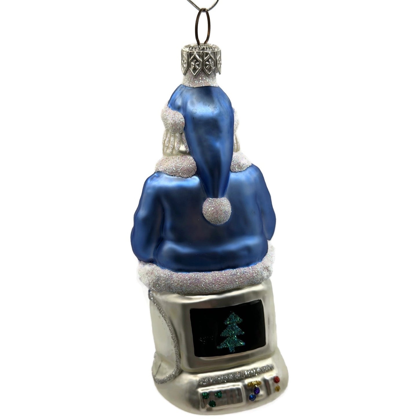 Patricia Breen Cyberspace Santa Sitting On Monitor Christmas Tree Ornament 9711