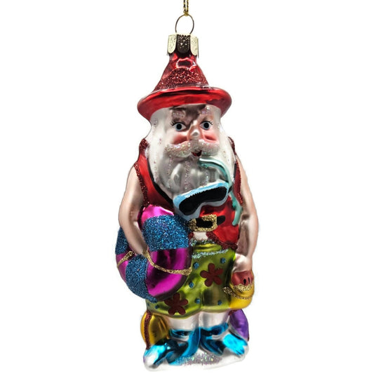 Tropical Diver Santa on the Beach Summer Christmas Tree Ornament BestPysanky