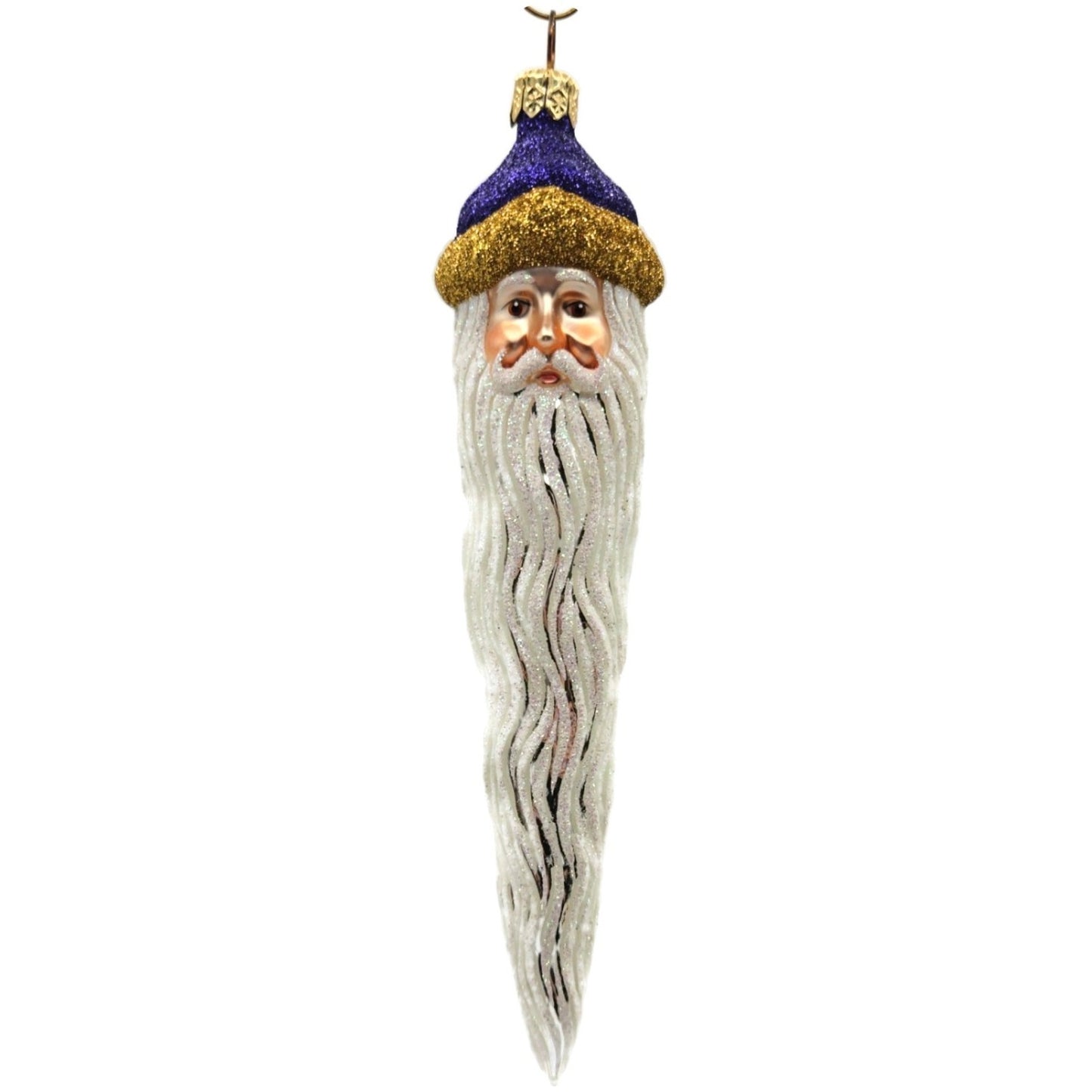 Patricia Breen Santa Icicle Purple Gold White Christmas Tree Ornament