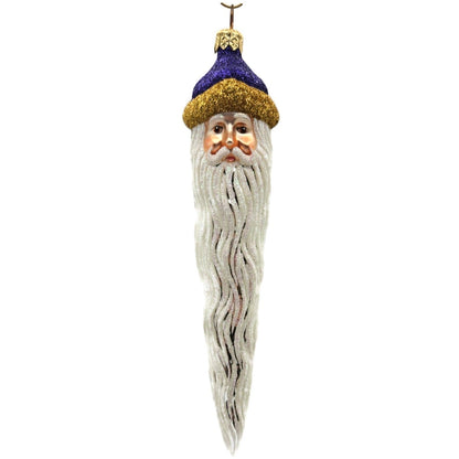 Patricia Breen Santa Icicle Purple Gold White Christmas Tree Ornament