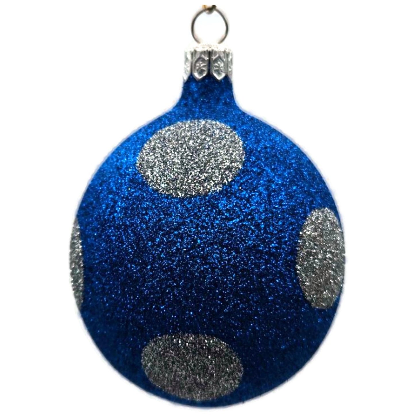 Patricia Breen Egg Blue Silver Polka Dot Easter Christmas Tree Ornament TCS