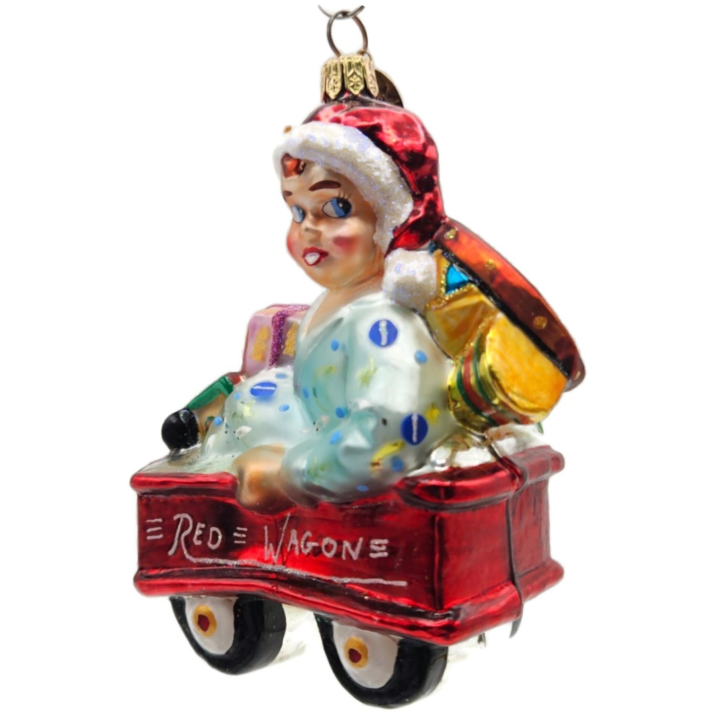 Christopher Radko Red Wagon Rider Gifts Boy Christmas Tree Ornament 00-155-0