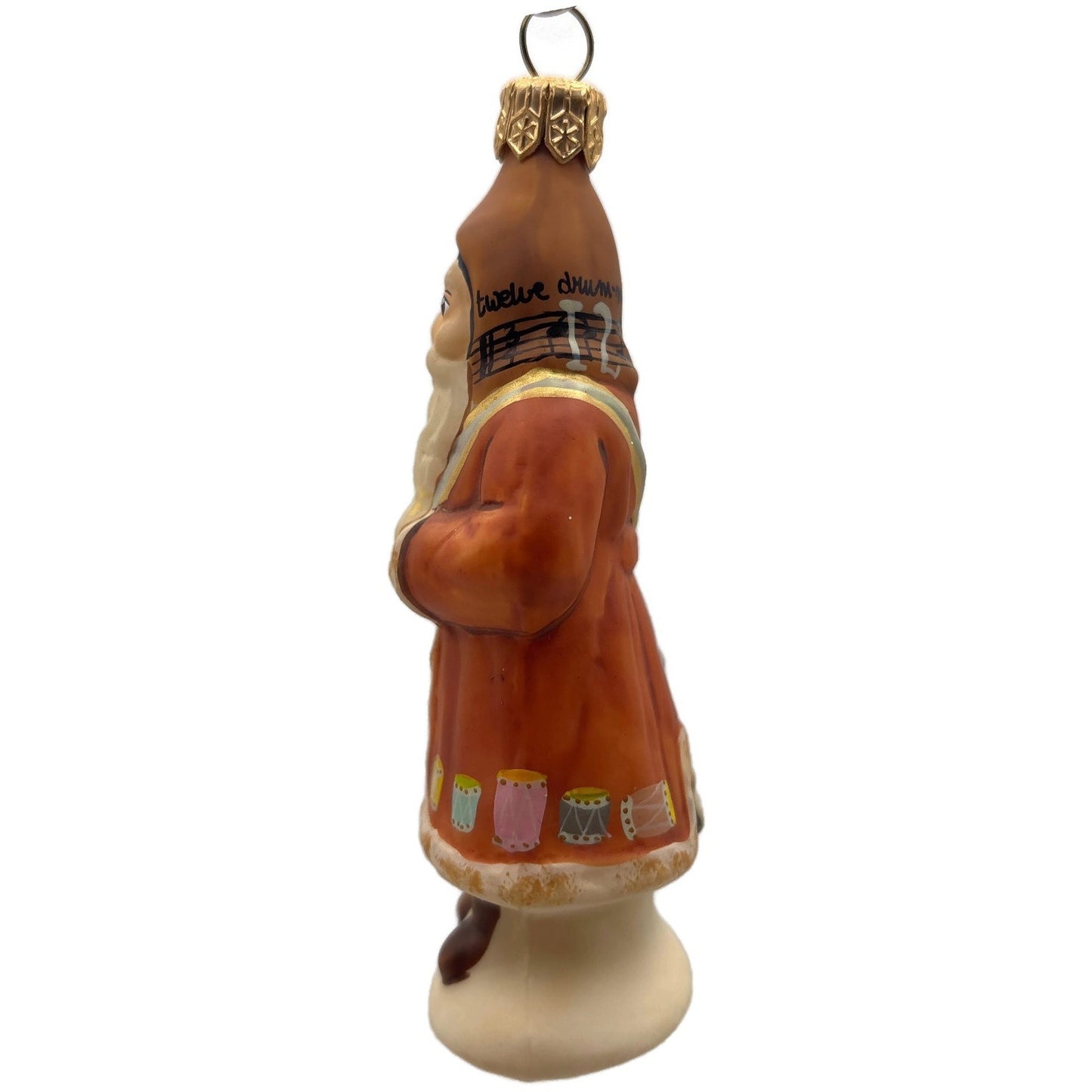 Vaillancourt Folk Art 12th of 12 Days Of Christmas Drummer Santa Matte Ornament