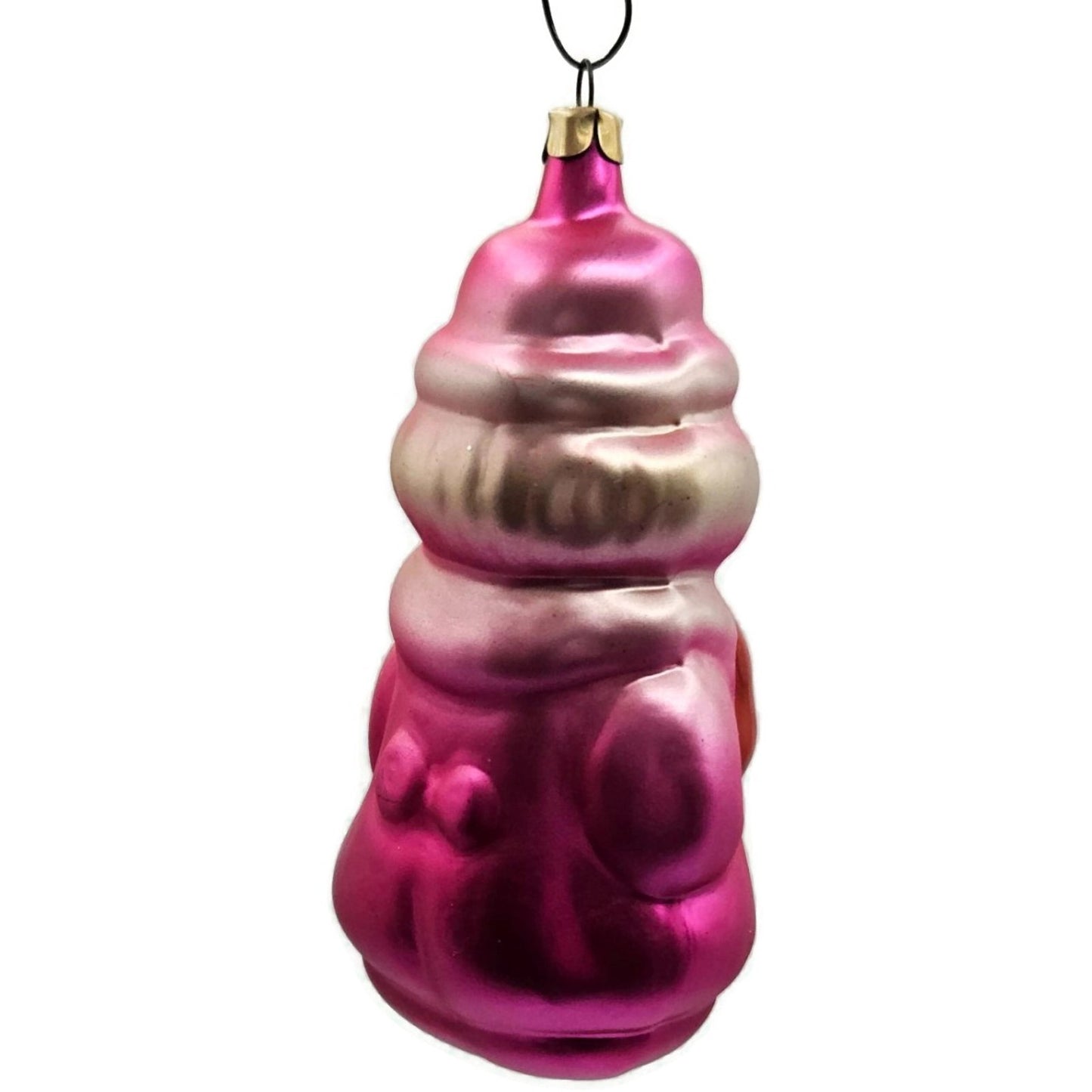 Russian Glass Circus Clown Pink Polka Dot Red Bow Christmas Tree Ornament