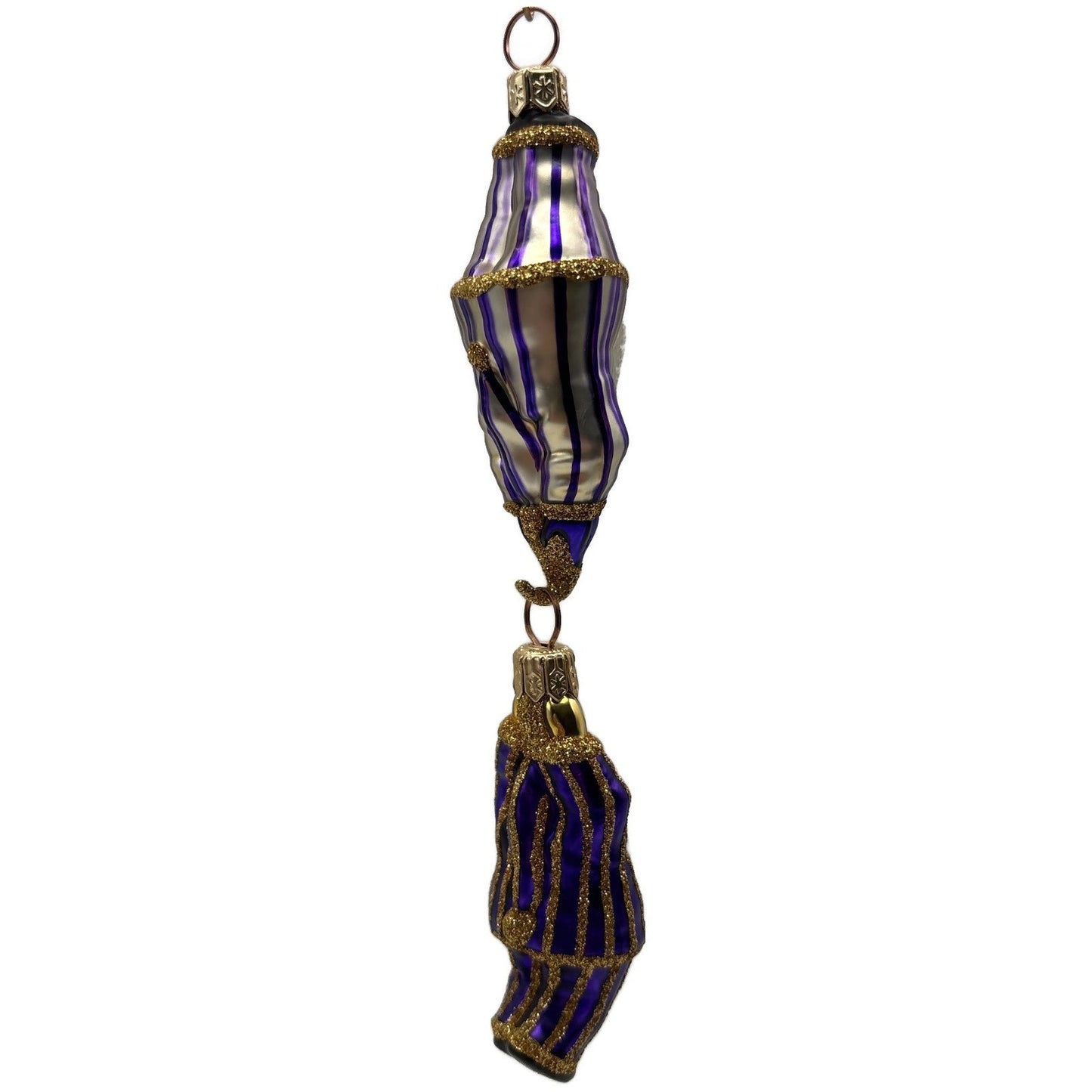 Patricia Breen Cirque De Nicoud Linked Santa Striped Christmas Ornament CATZ