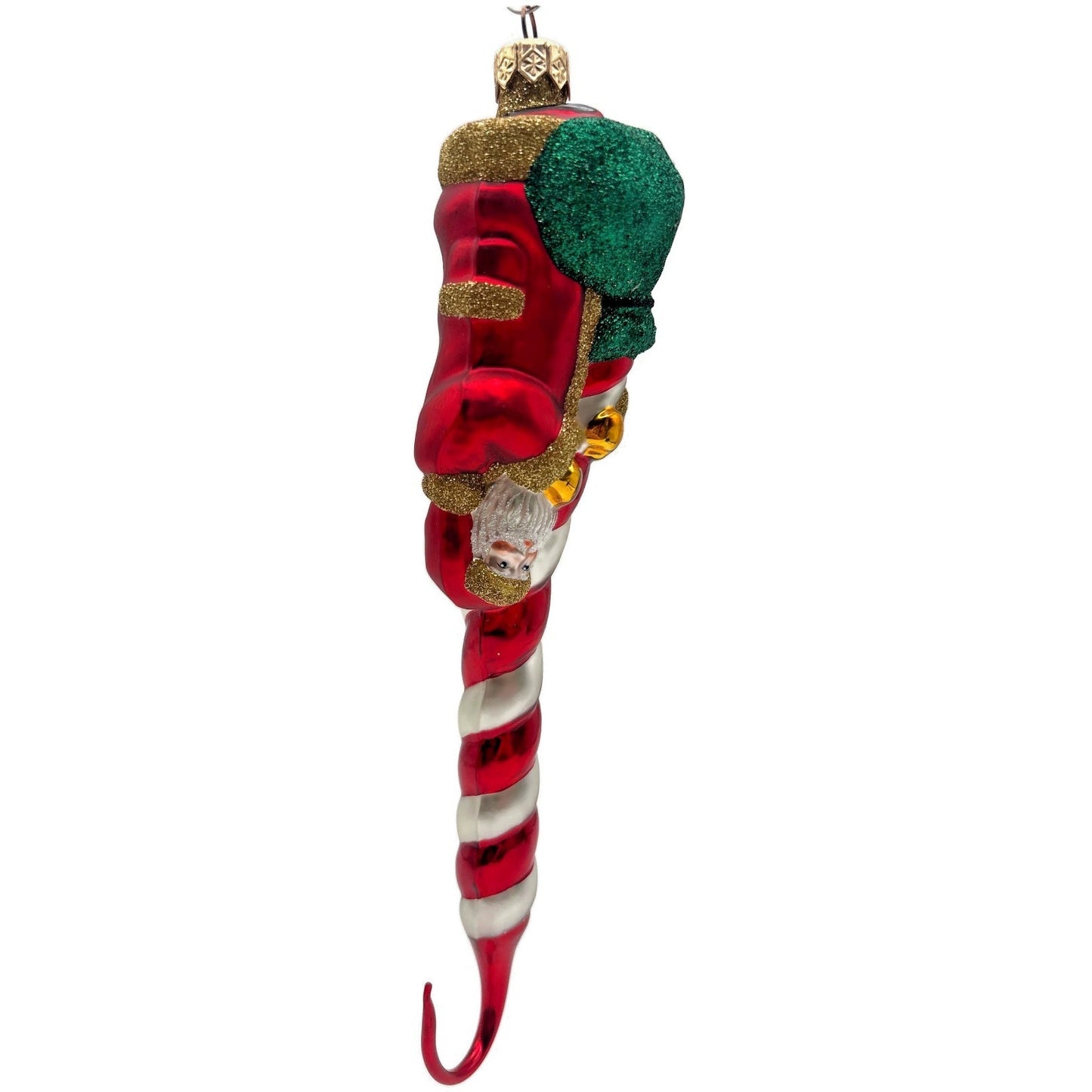 Patricia Breen Peppermint Santa Red White Matte Candy Cane Christmas Ornament
