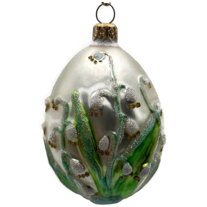 Patricia Breen Lily of the Valley Floral Glass Easter Christmas Ornament 9600AIC