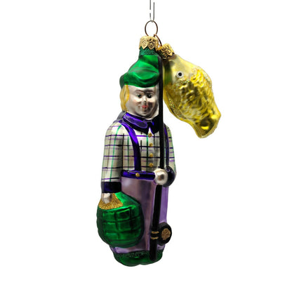 Patricia Breen Fisherboy and Fish Purple Gold Fish Summer Nautical Tree Ornament