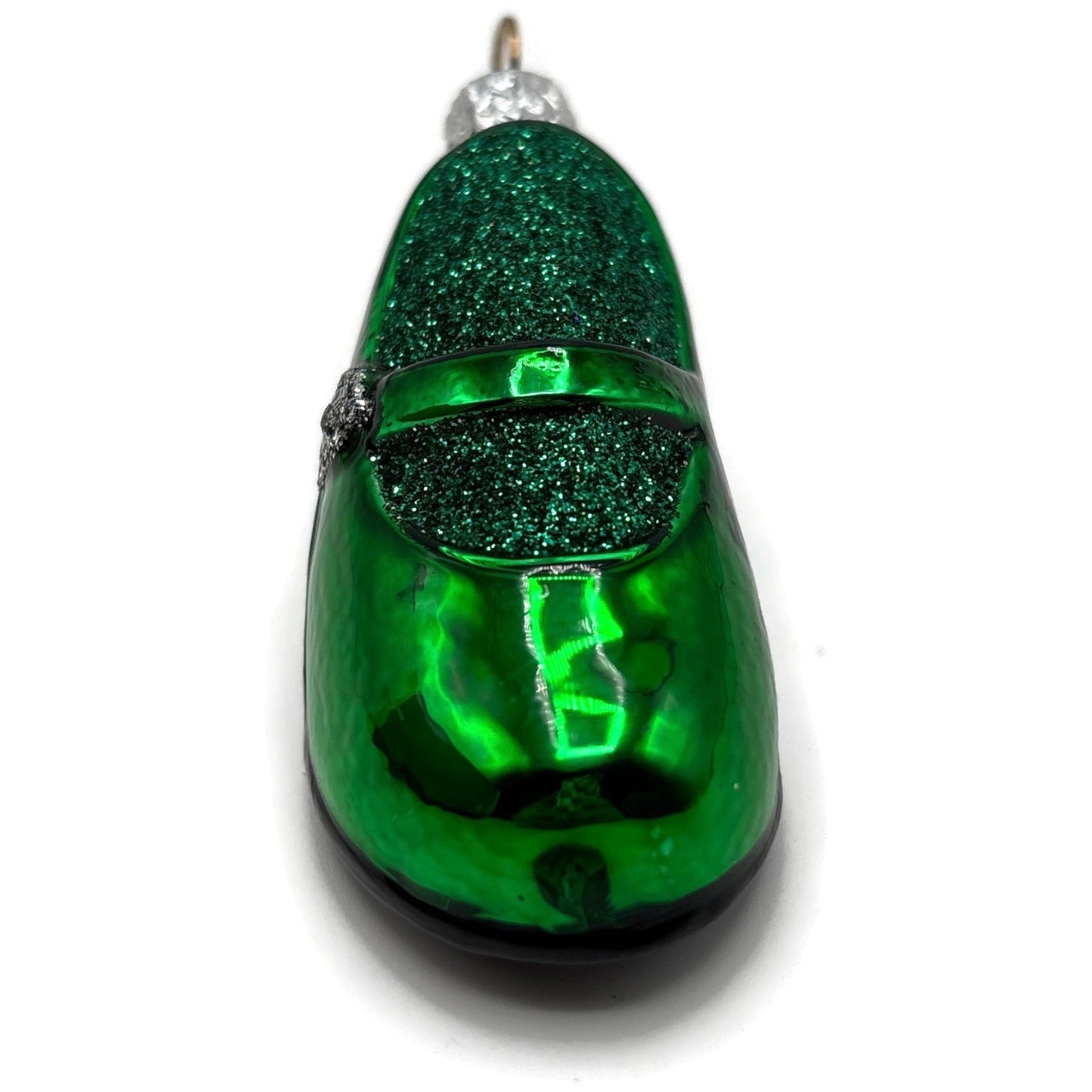 Patricia Breen Little Ones Shoe Green Silver Buckle Christmas Tree Ornament NM