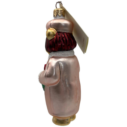 Patricia Breen Mama Bear Pink Green Red Holly Christmas Tree Ornament
