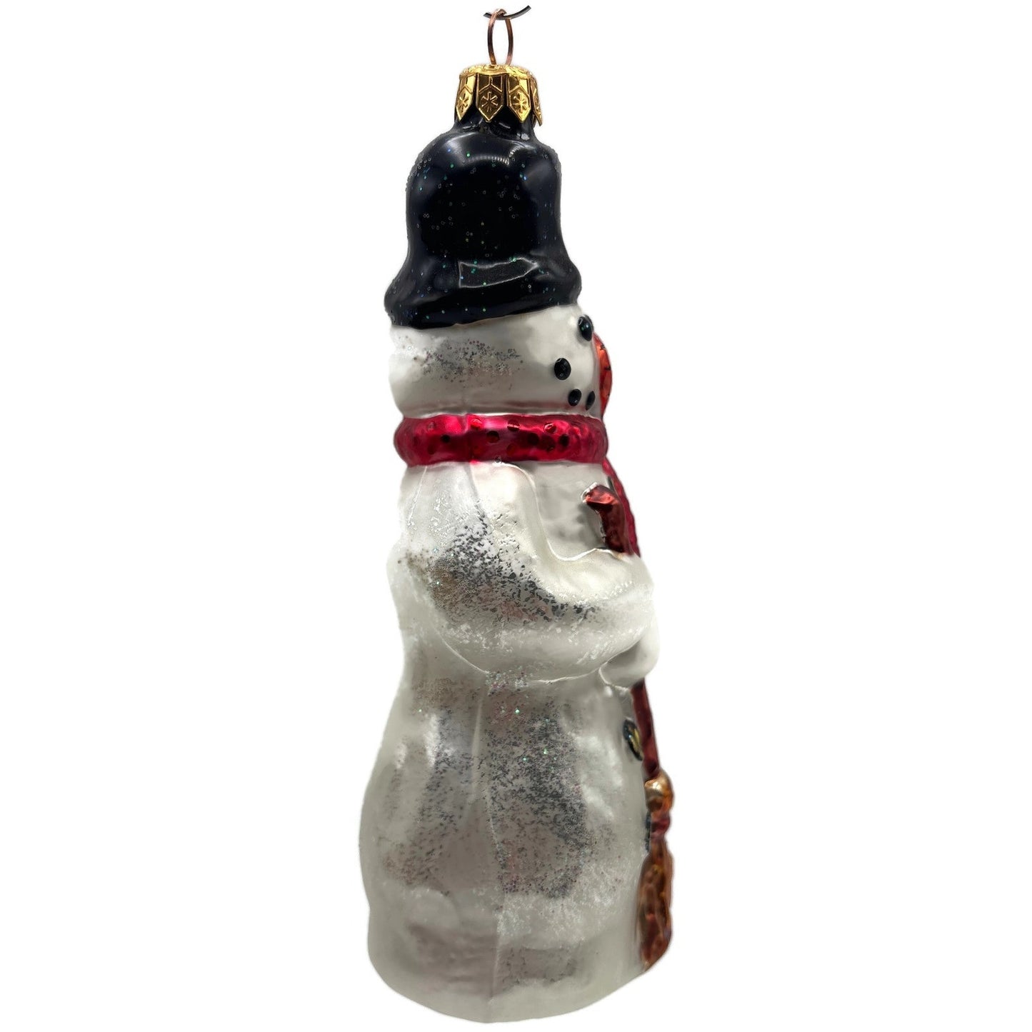 Christopher Radko Holly Jolly Snowman With Broom Christmas Ornament 97-252-0