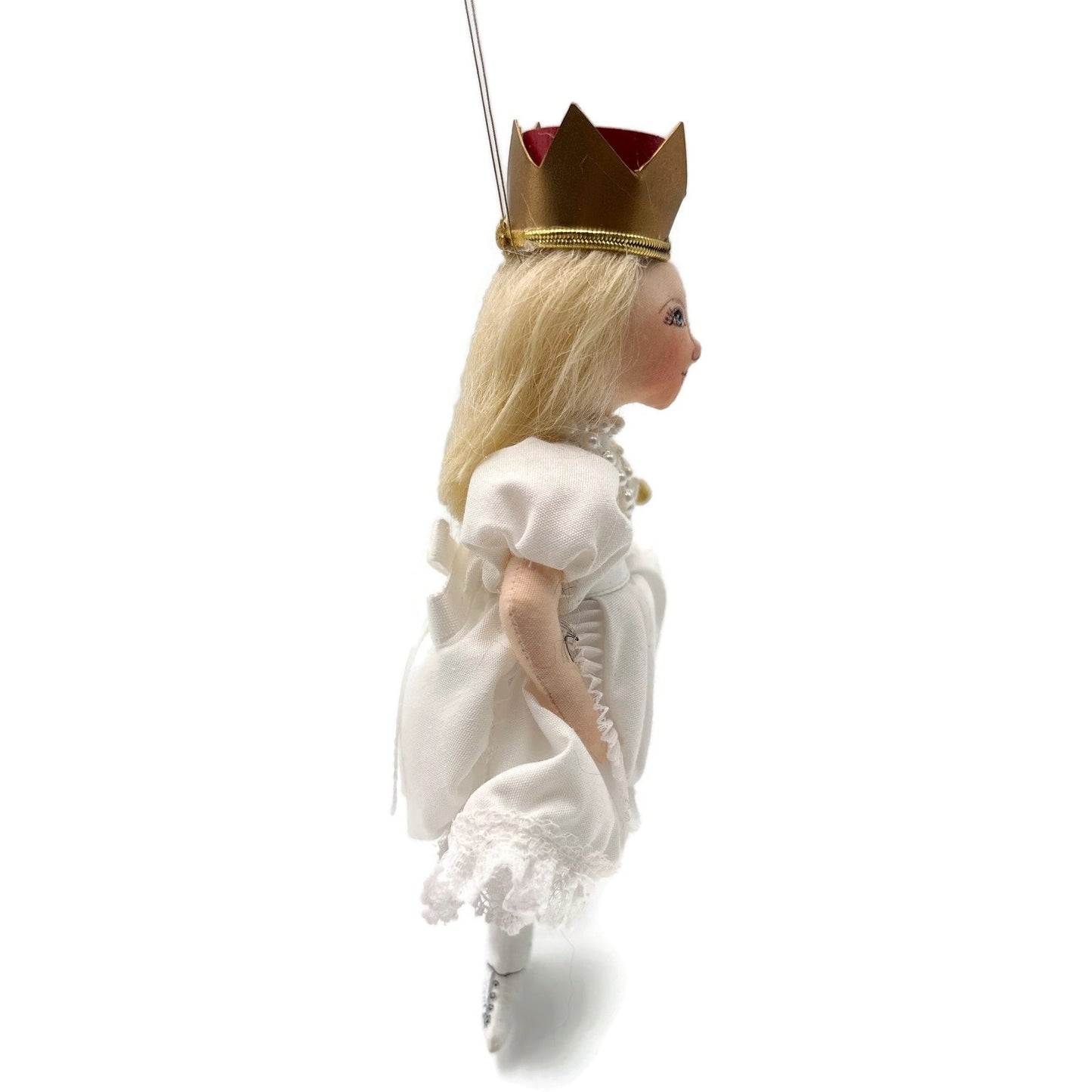 Gladys Boalt Queen Alice White Alice in Wonderland Signed Christmas Ornament