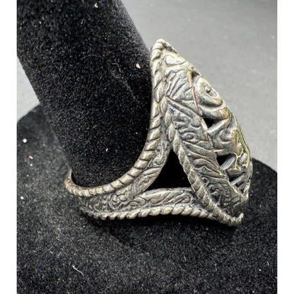CP Carolyn Pollack Ring R 925 Sterling Silver Metal Filigree Artisan Size 7 3/4