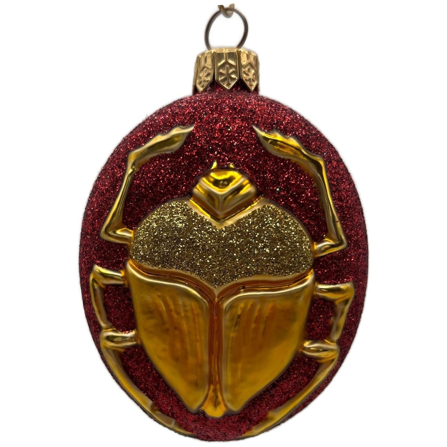 Patricia Breen Cleopatra's Scarab Red Gold Beetle Insect Christmas Tree Ornament