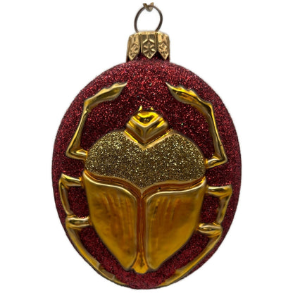 Patricia Breen Cleopatra's Scarab Red Gold Beetle Insect Christmas Tree Ornament