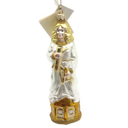 Patricia Breen Saint Barbara Pearl White Gold Religious Christmas Tree Ornament