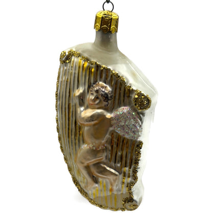 Christopher Radko Angel On Harp Gold Glass Christmas Tree Ornament 90-046-0