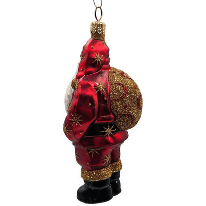 Patricia Breen Nordstrom Santa Claus Red Moon Star Celestial Christmas Ornament