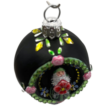 Patricia Breen Memento Reflector Botanical Black Petite Drop Christmas Ornament