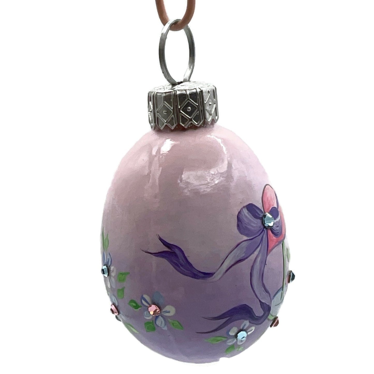 Patricia Breen Miniature Egg Millinery Lavender Pink Easter Christmas Ornament