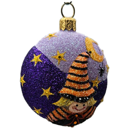 Patricia Breen Halloween Witch Medallion Jeweled Purple Moon Christmas Ornament