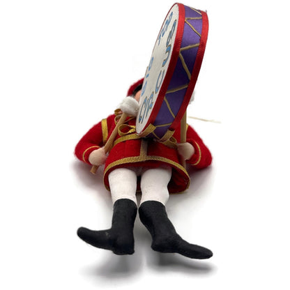 Gladys Boalt Big Top Circus Bass Drummer Red Fabric Christmas Ornament Signed