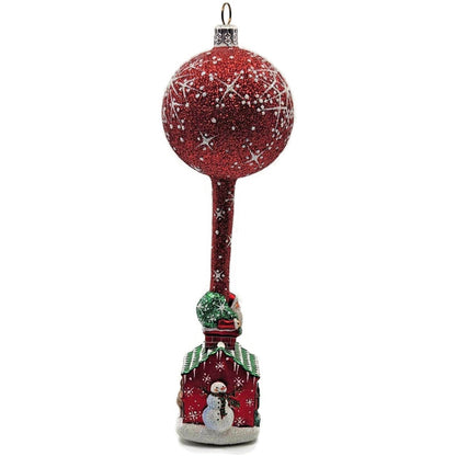 Patricia Breen Hes Here Red Santa Claus Snowflakes House Christmas Tree Ornament