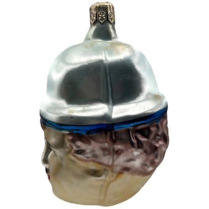 Christopher Radko Charlie Chaplin Head Black Hat Glass Christmas Tree Ornament