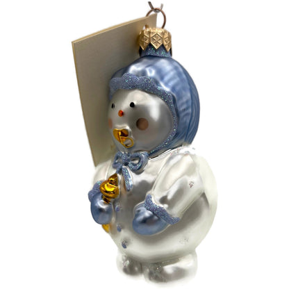Patricia Breen Snowbaby Blue Gold White Snowflakes Christmas Tree Ornament