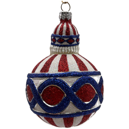 Patricia Breen Hollstrom Santa Patriotic Striped Christmas Tree Ornament NM